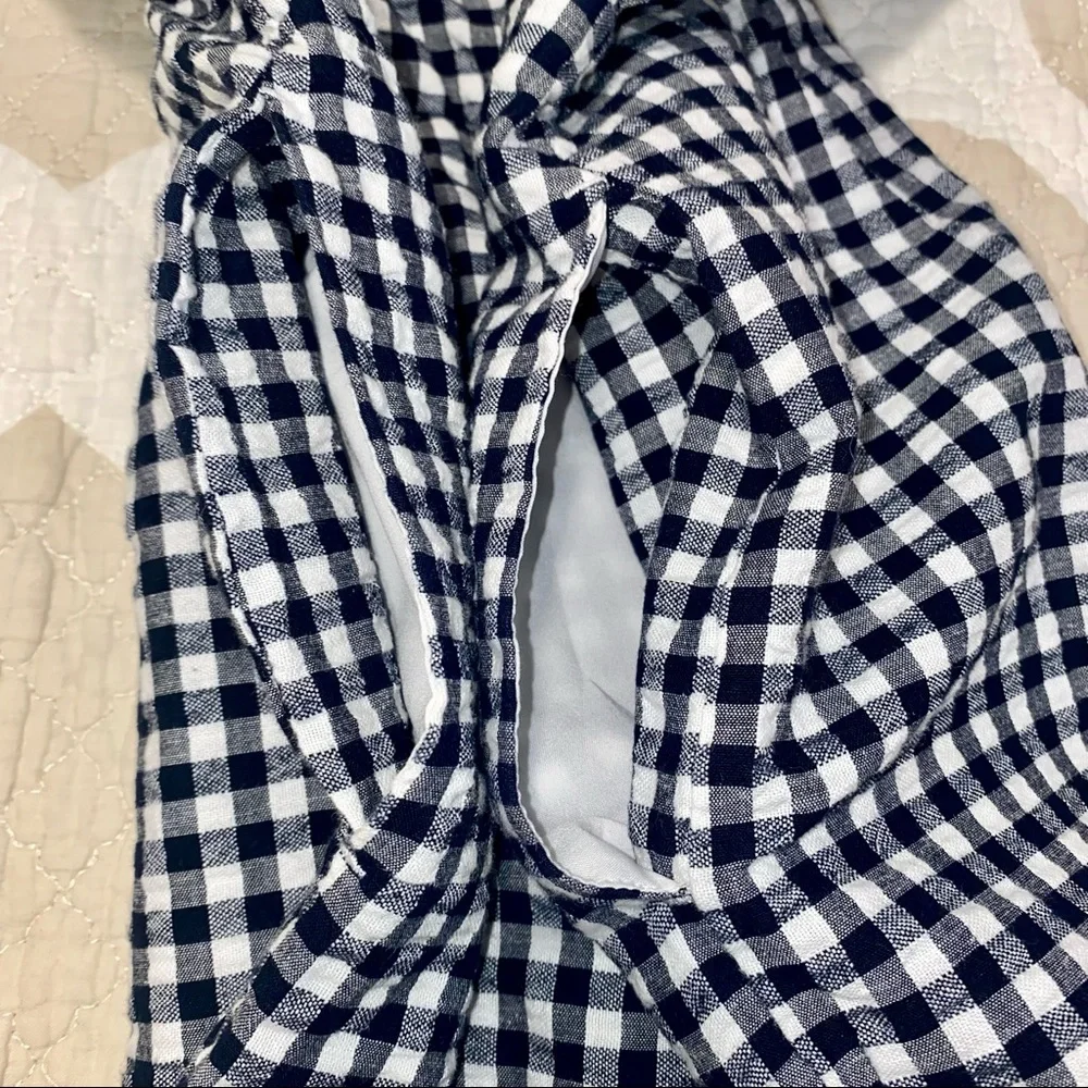 BANANA REPUBLIC Cotton / Linen Gingham Jumpsuit